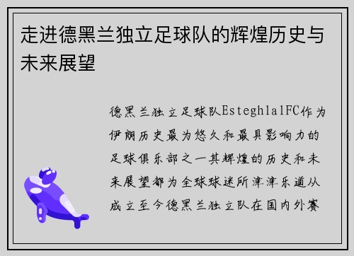 走进德黑兰独立足球队的辉煌历史与未来展望